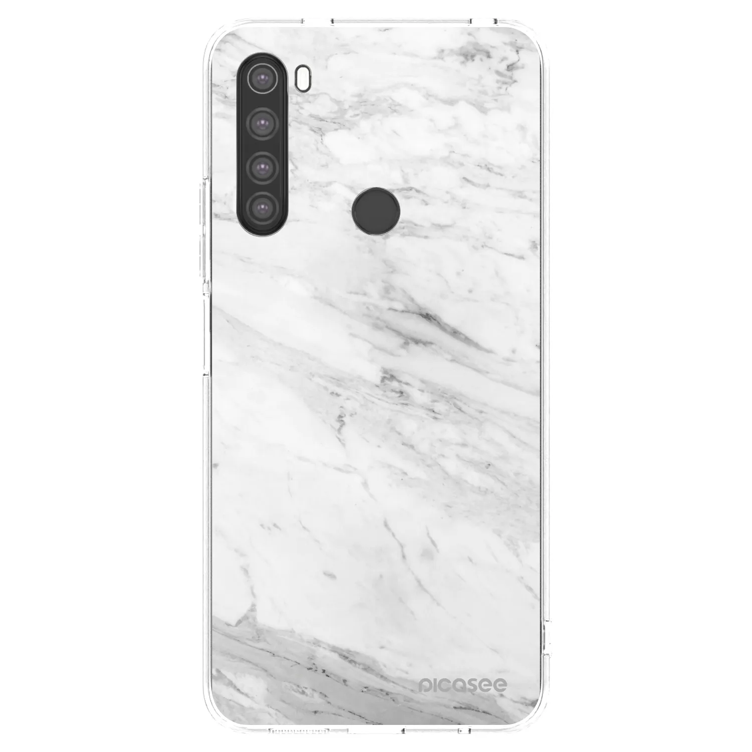 Picasee silikonska prozirna maskica za Xiaomi Redmi Note 8 - White marble