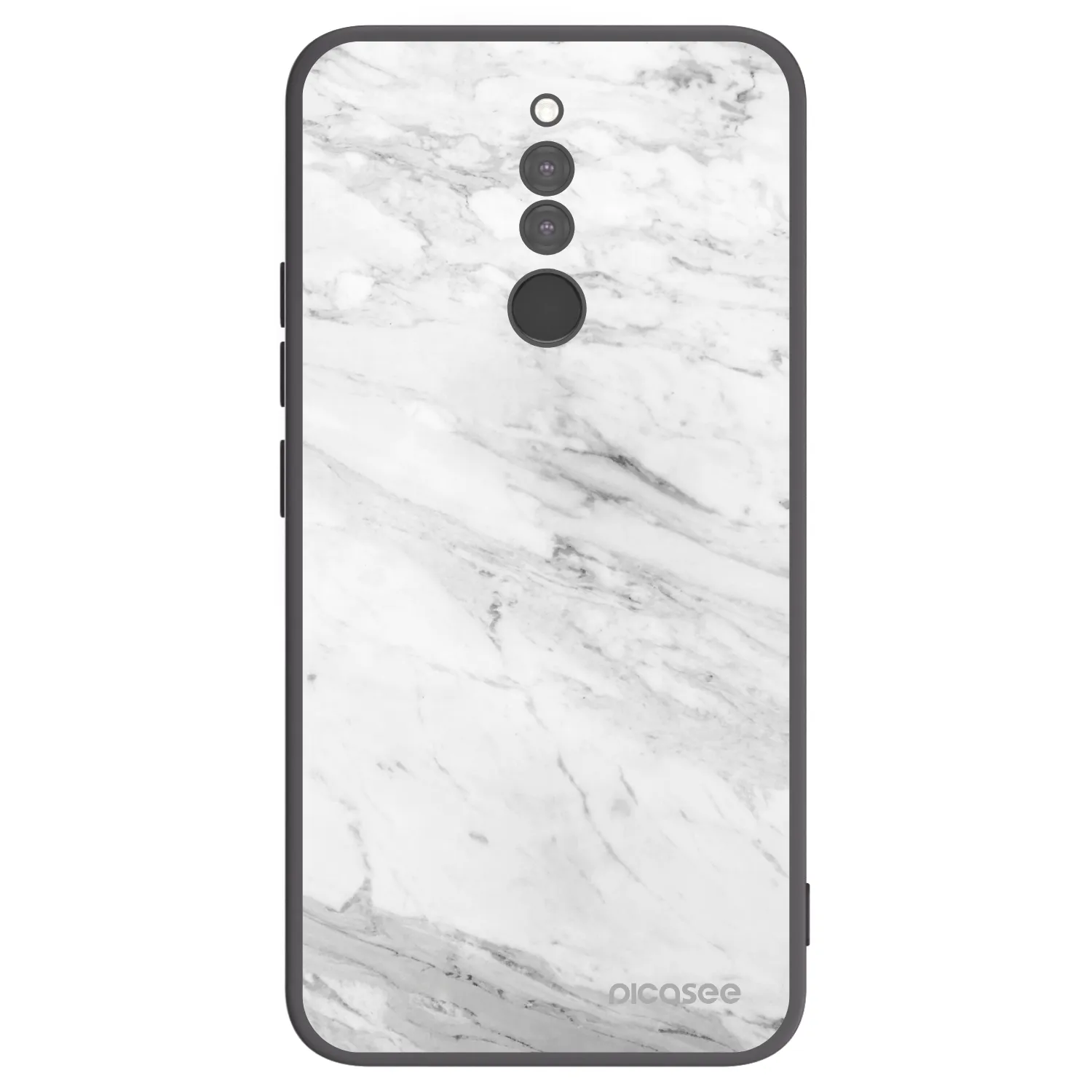 Picasee crna silikonska maskica za Xiaomi Redmi 8 - White marble