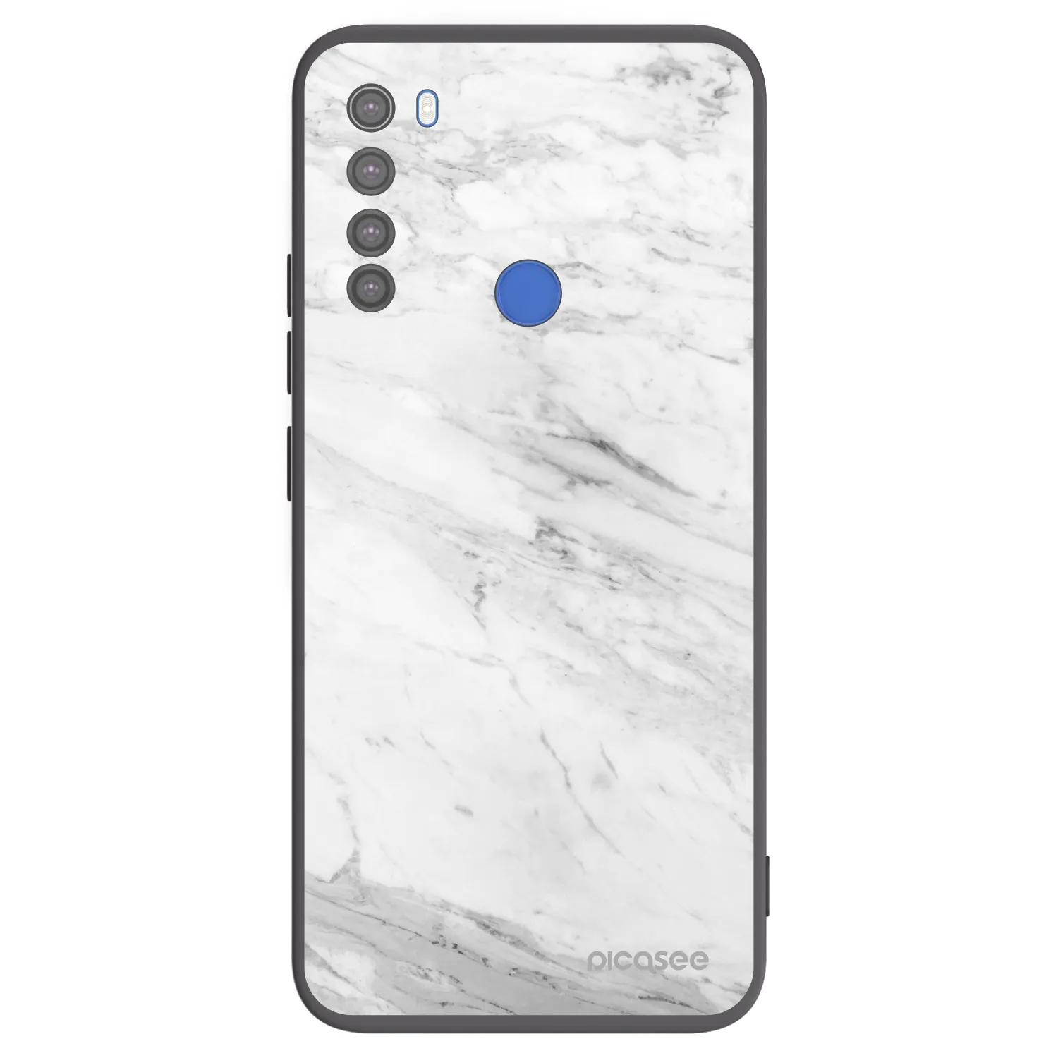 Picasee crna silikonska maskica za Xiaomi Redmi Note 8T - White marble