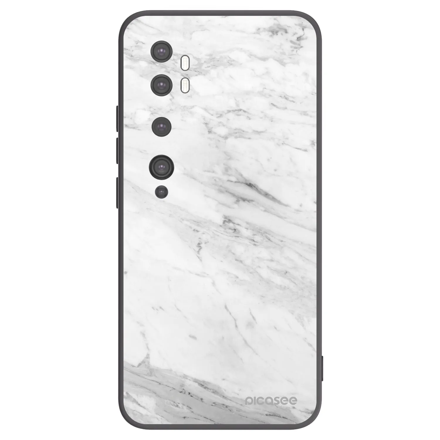 Picasee crna silikonska maskica za Xiaomi Mi Note 10 (Pro) - White marble