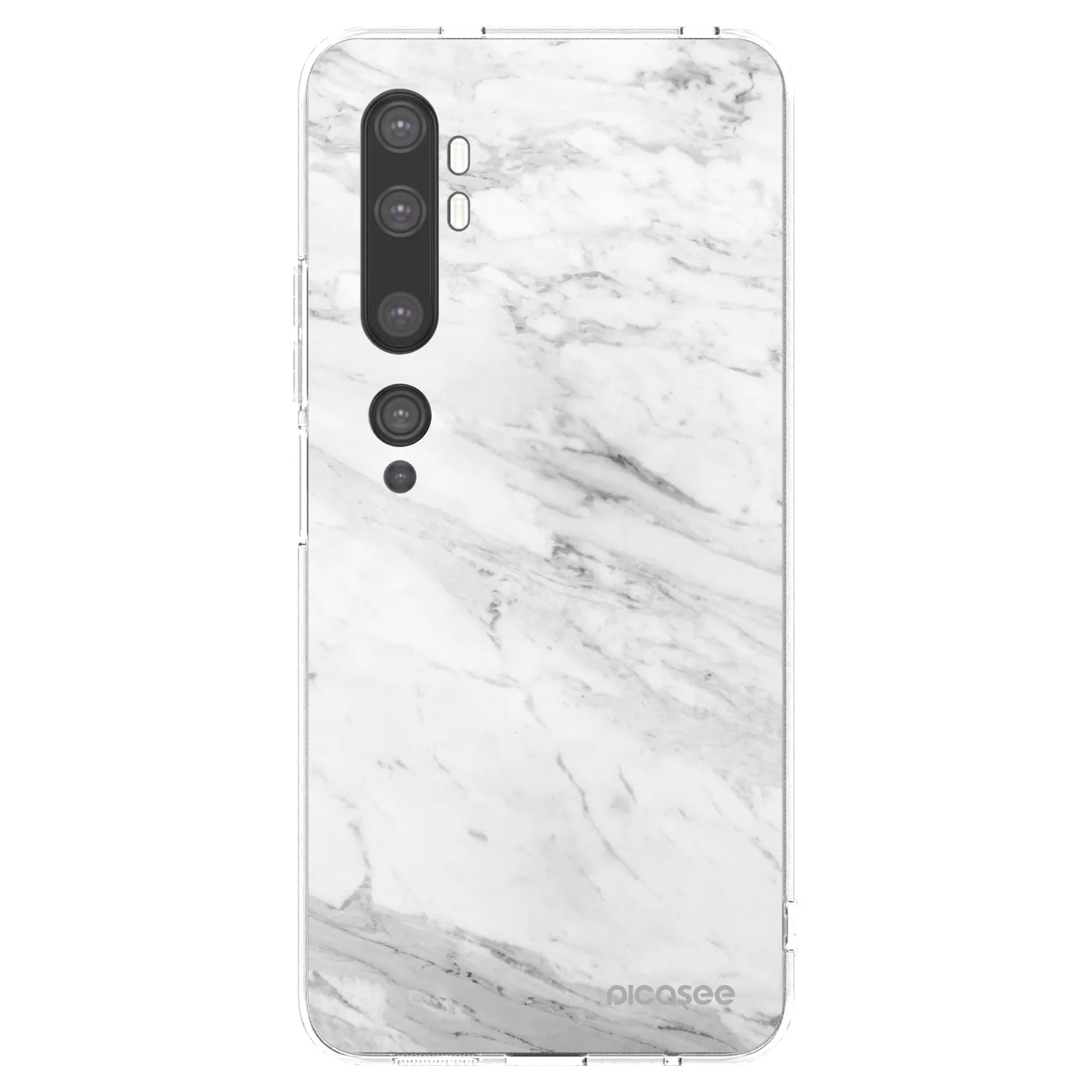 Picasee silikonska prozirna maskica za Xiaomi Mi Note 10 (Pro) - White marble