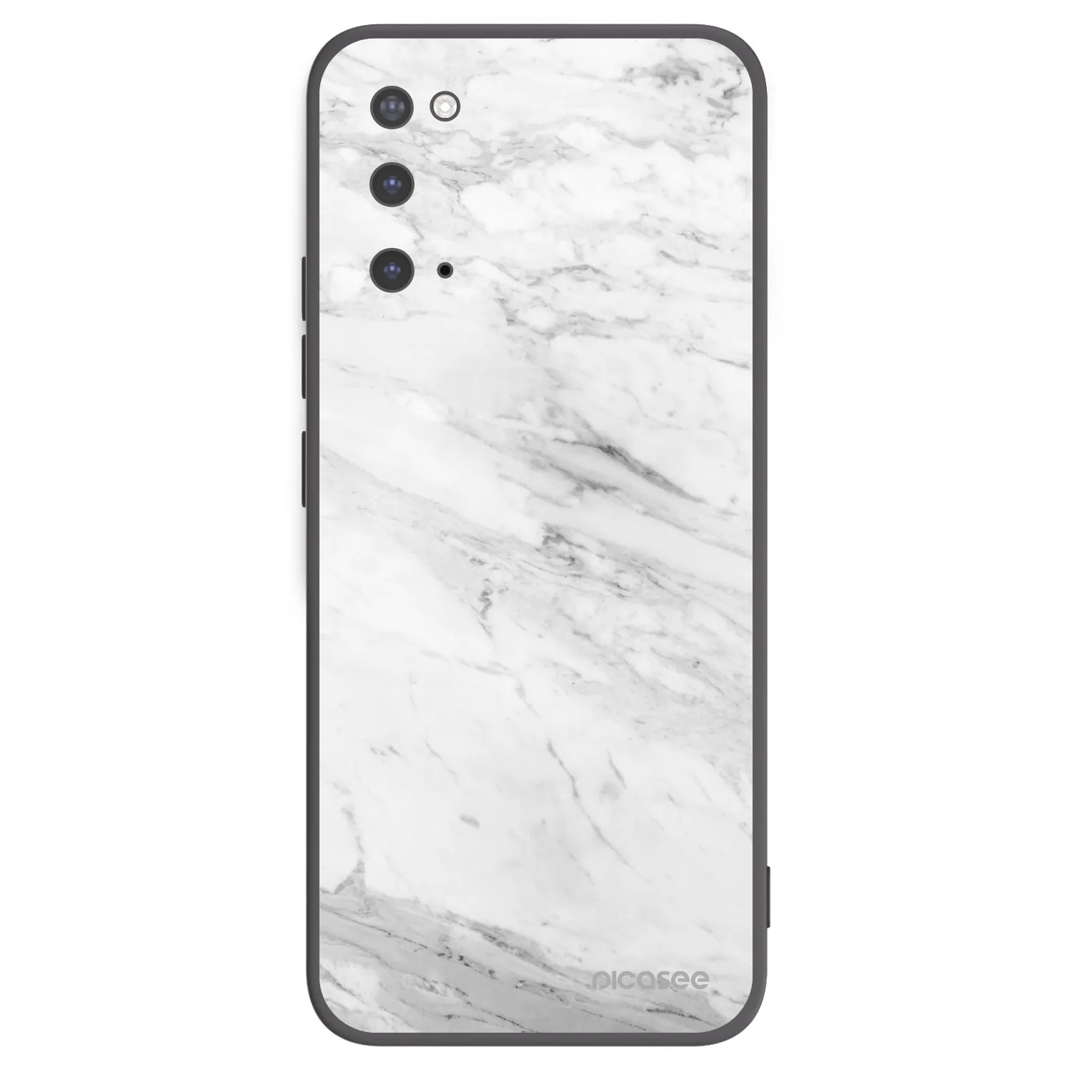 Picasee crna silikonska maskica za Samsung Galaxy S20 G980F - White marble