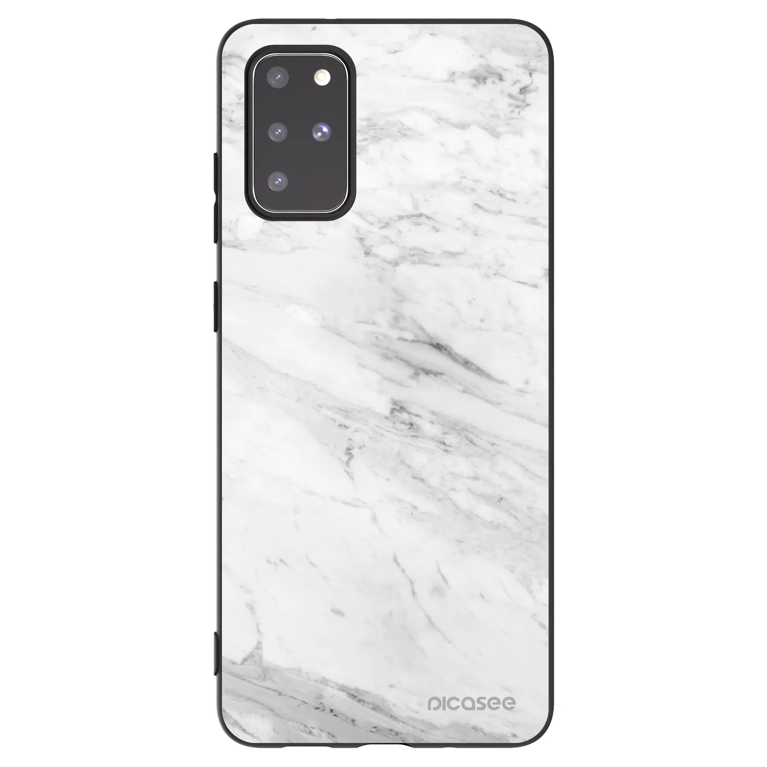 Picasee crna silikonska maskica za Samsung Galaxy S20+ G985F - White marble