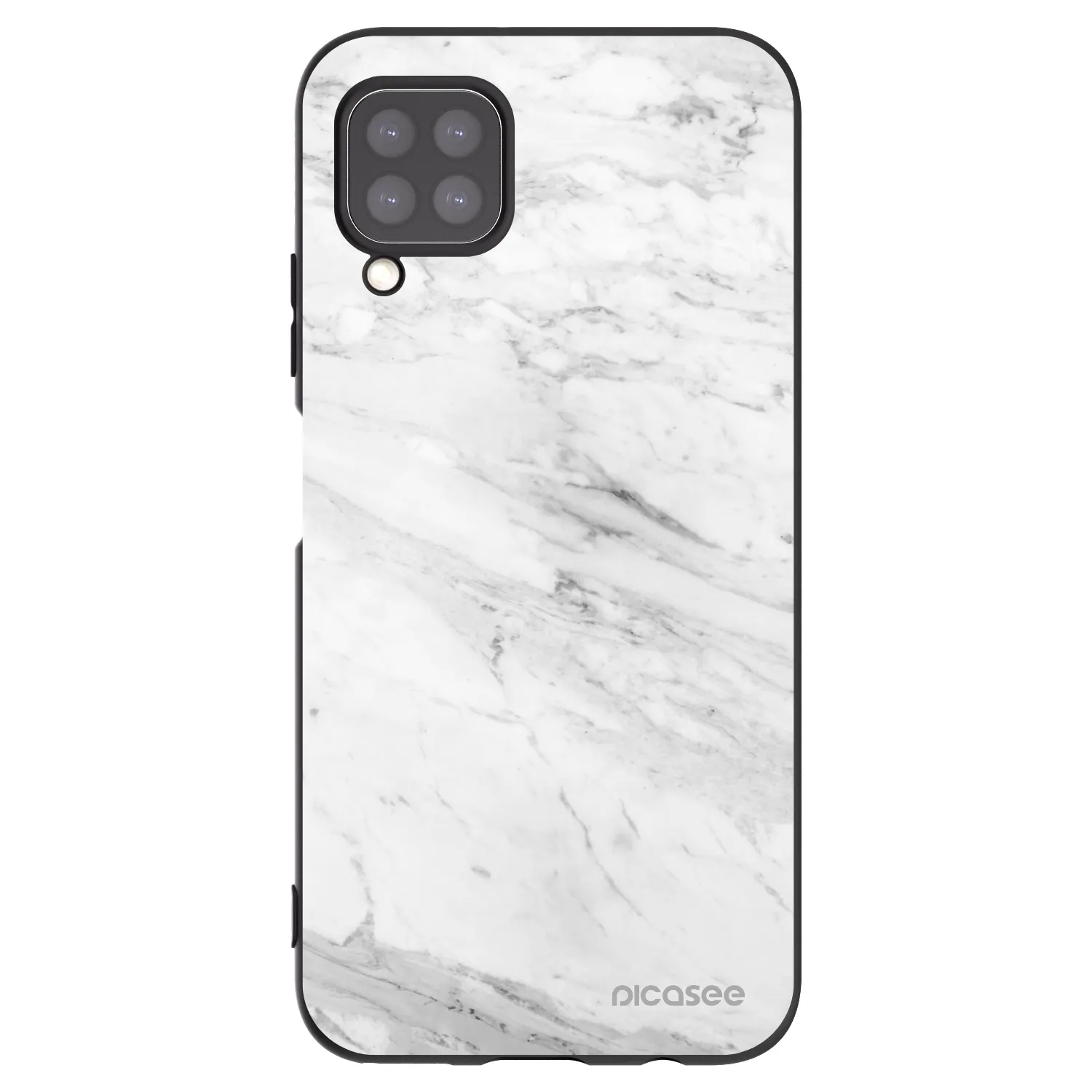 Picasee crna silikonska maskica za Huawei P40 Lite - White marble
