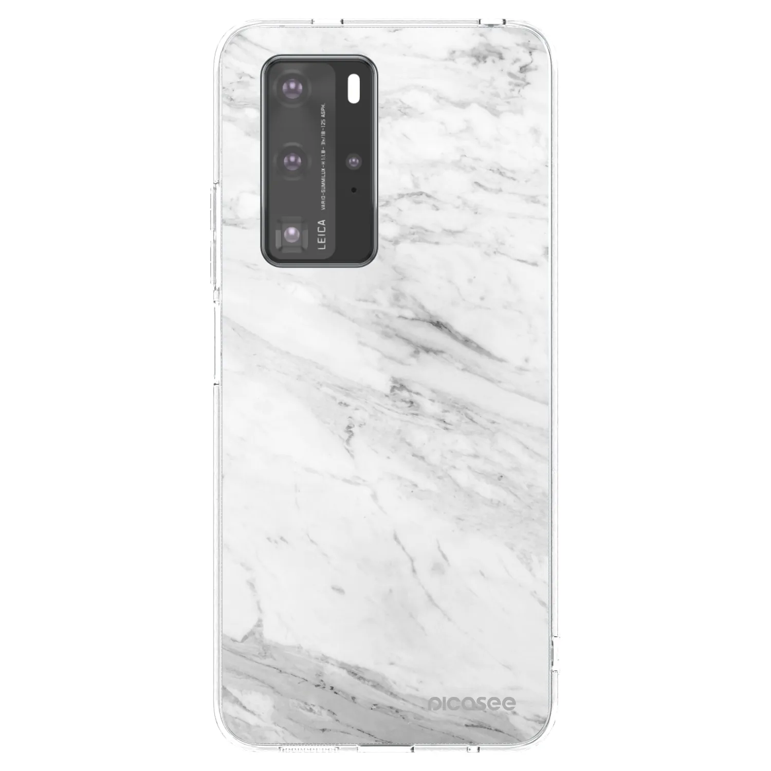 Picasee silikonska prozirna maskica za Huawei P40 Pro - White marble