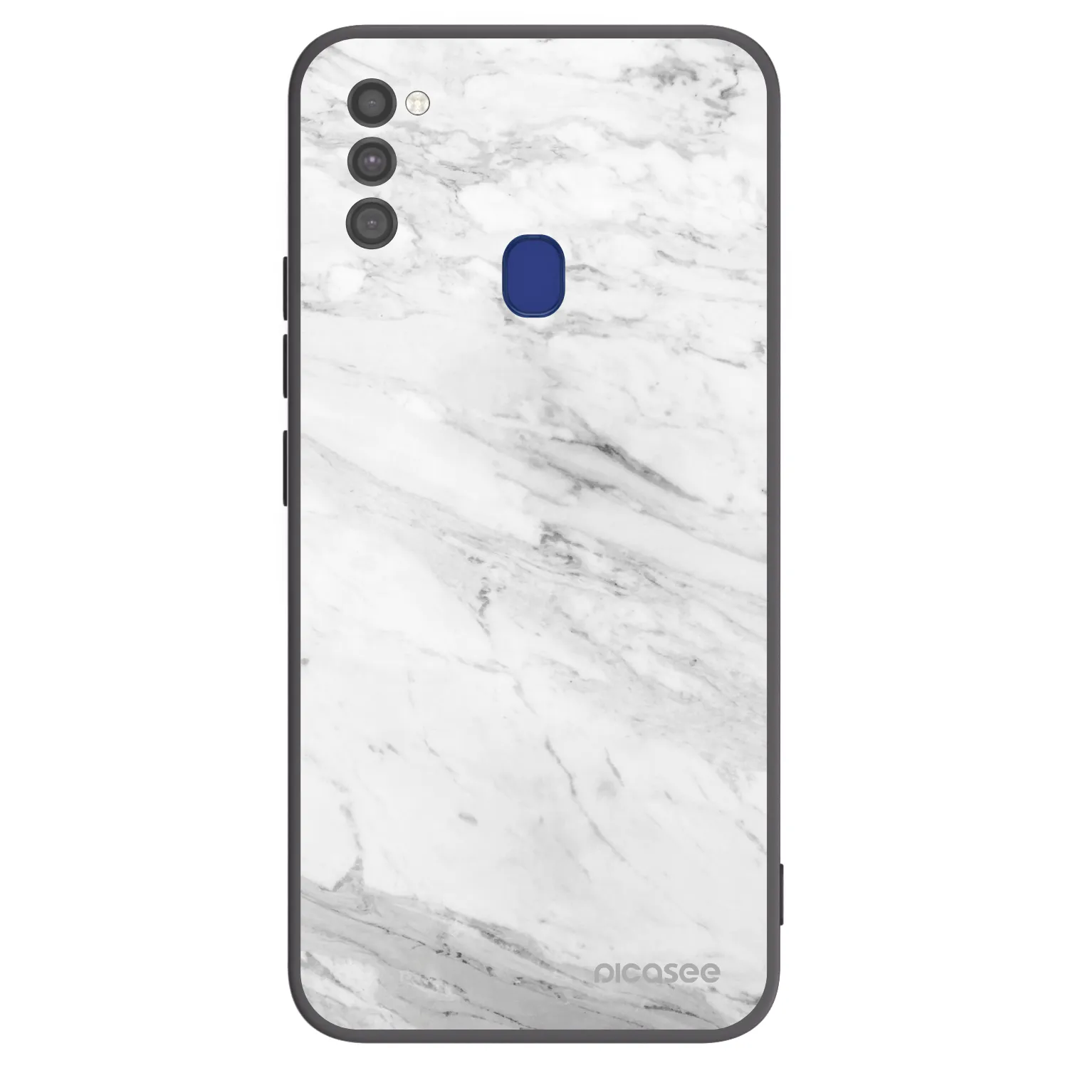 Picasee crna silikonska maskica za Samsung Galaxy M21 M215F - White marble