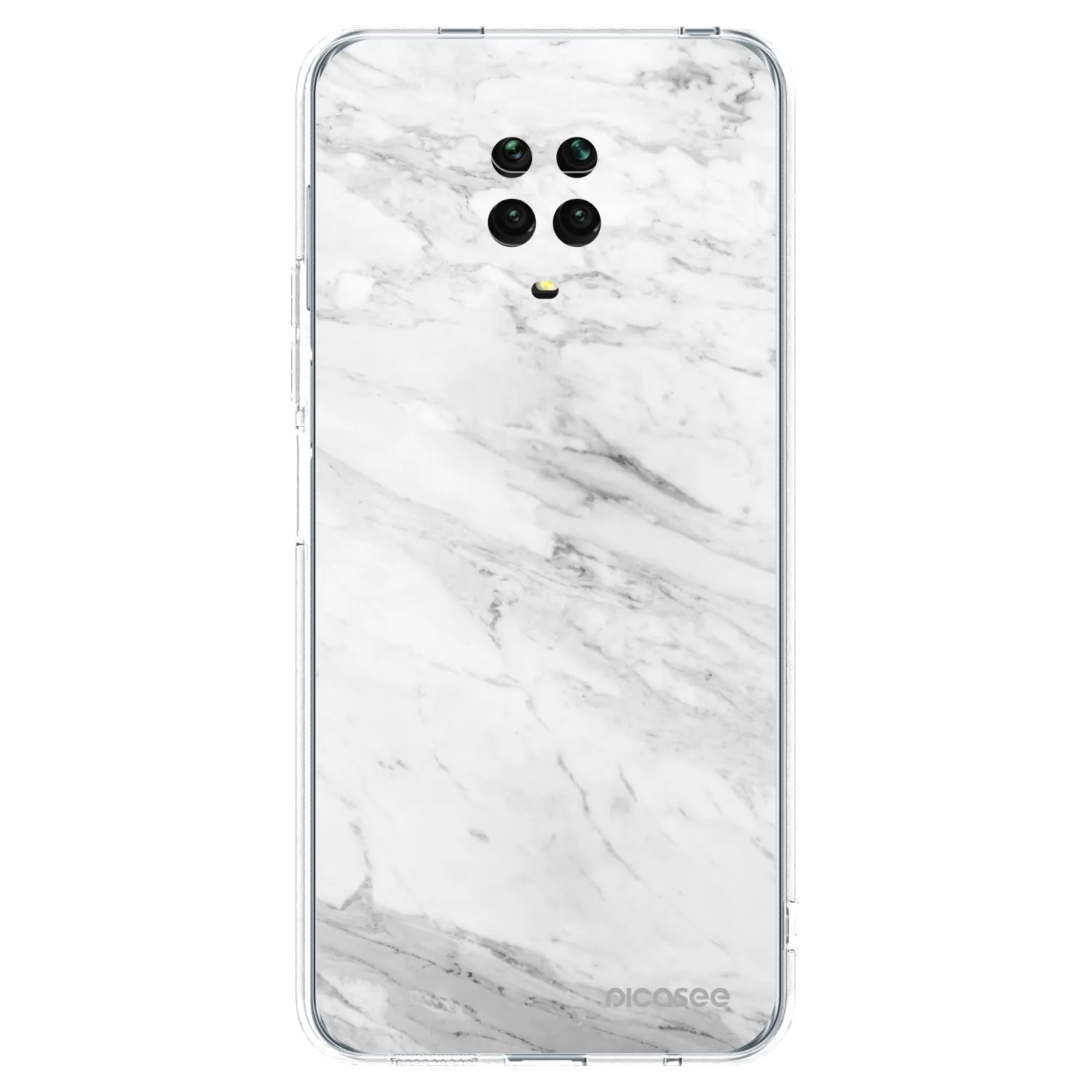Picasee silikonska prozirna maskica za Xiaomi Redmi Note 9S - White marble