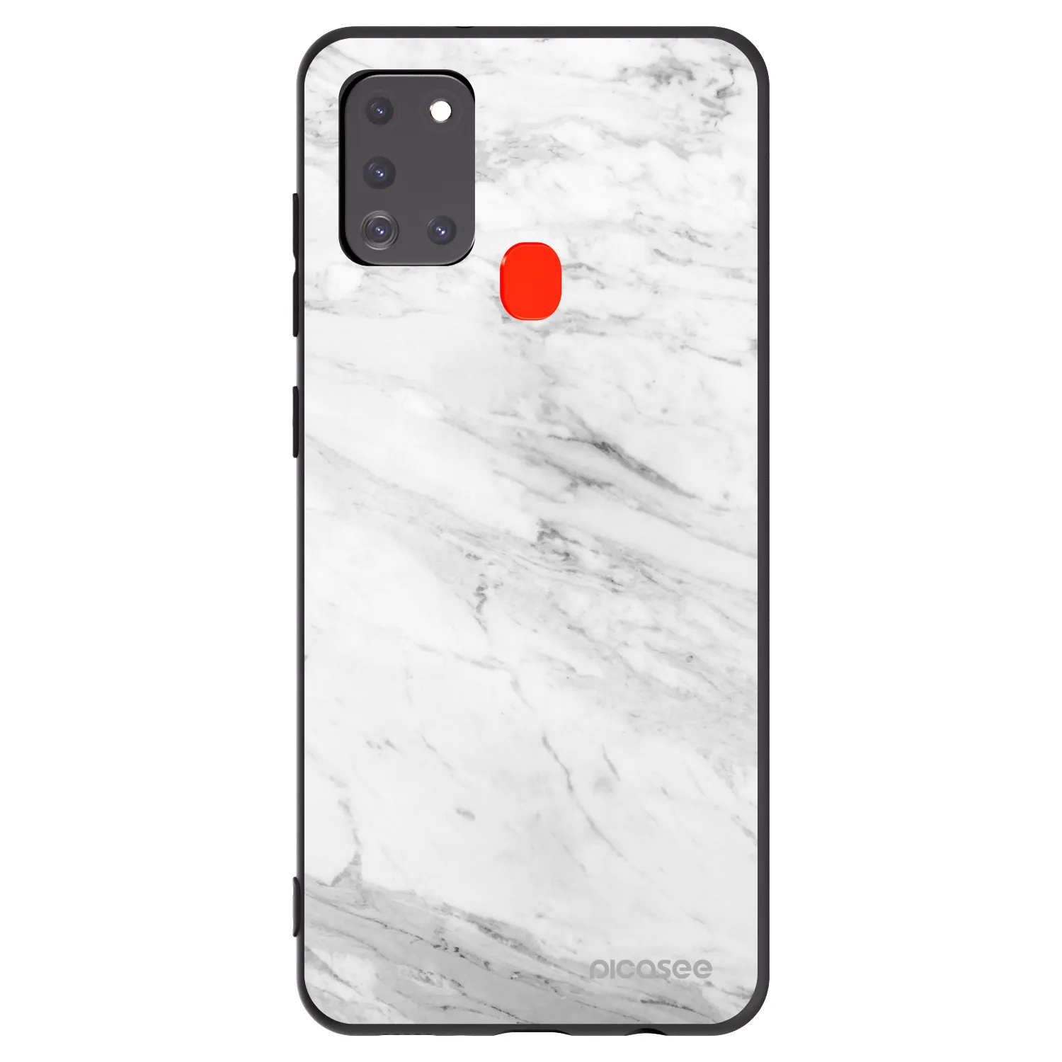 Picasee crna silikonska maskica za Samsung Galaxy A21s - White marble