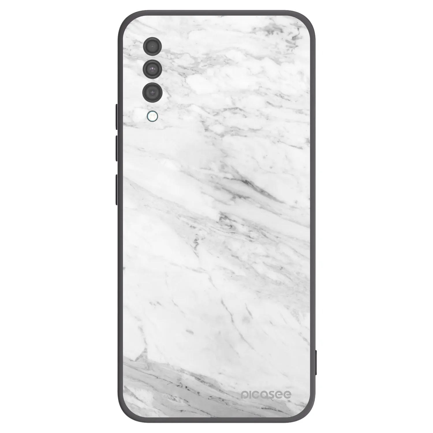 Picasee crna silikonska maskica za Samsung Galaxy A30s A307F - White marble
