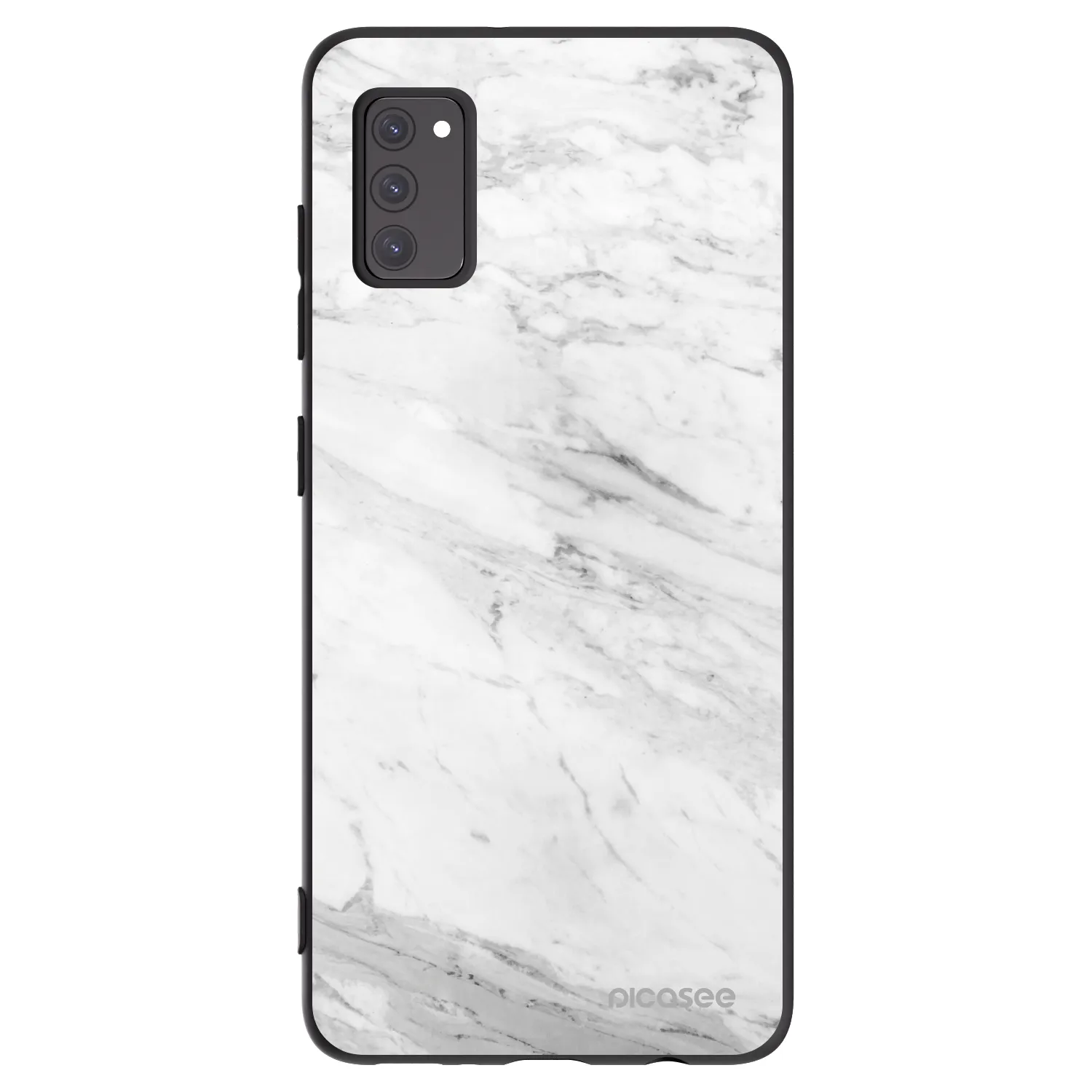 Picasee crna silikonska maskica za Samsung Galaxy A41 A415F - White marble