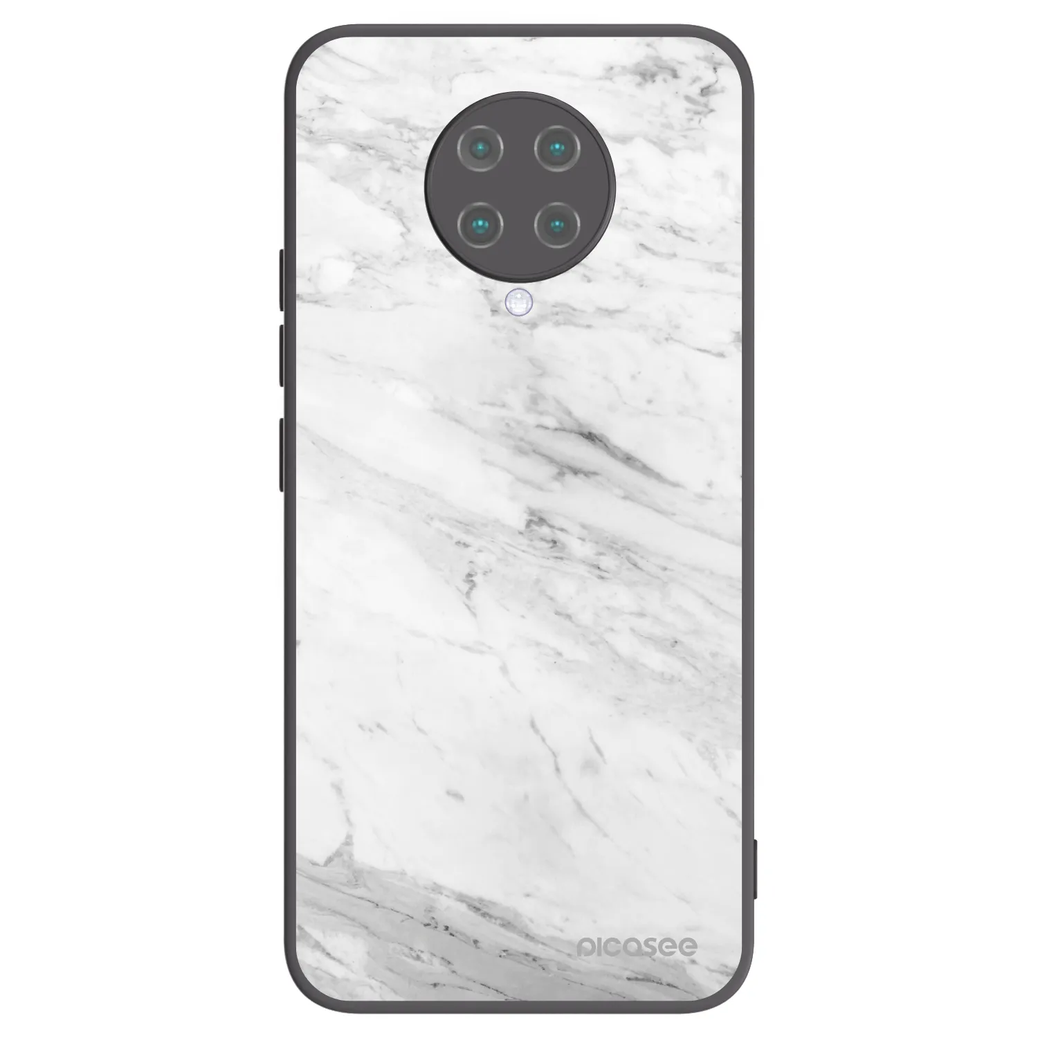 Picasee crna silikonska maskica za Xiaomi Poco F2 Pro - White marble