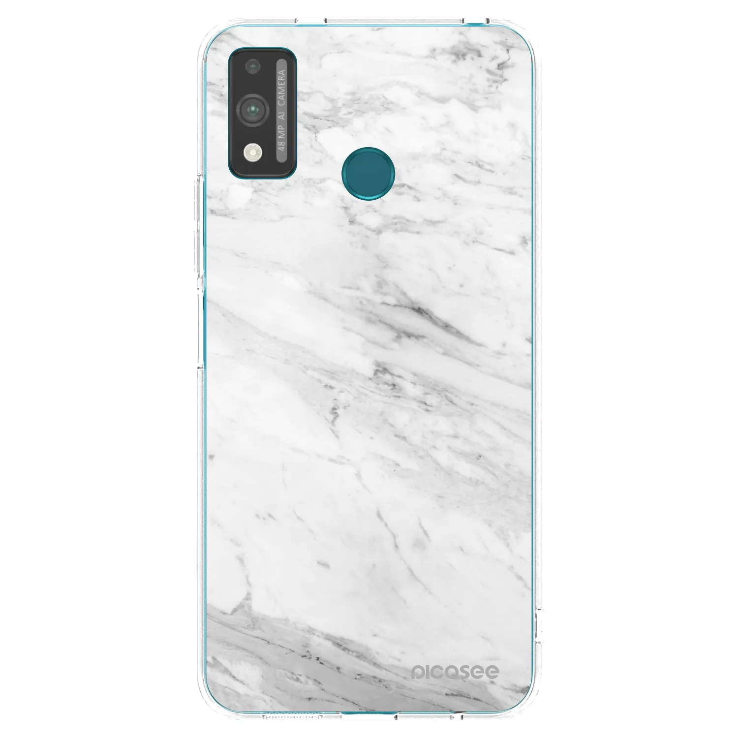 Picasee silikonska prozirna maskica za Honor 9X Lite - White marble