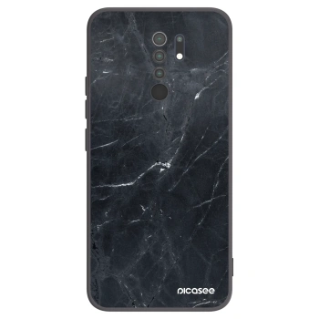 Picasee crna silikonska maskica za Xiaomi Redmi 9 - Black marble