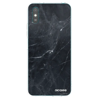 Picasee silikonska prozirna maskica za Xiaomi Redmi 9A - Black marble