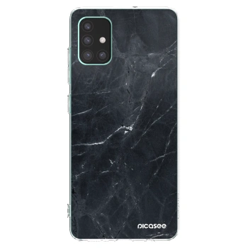 Picasee silikonska prozirna maskica za Samsung Galaxy M51 M515F - Black marble