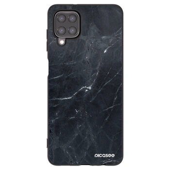 Picasee crna silikonska maskica za Samsung Galaxy A12 A125F - Black marble
