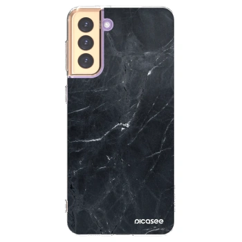 Picasee silikonska prozirna maskica za Samsung Galaxy S21+ 5G G996F - Black marble
