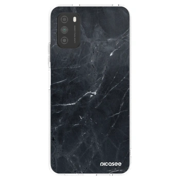 Picasee silikonska prozirna maskica za Xiaomi Poco M3 - Black marble
