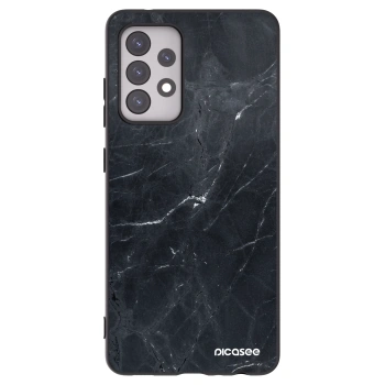 Picasee crna silikonska maskica za Samsung Galaxy A52 5G A525F - Black marble