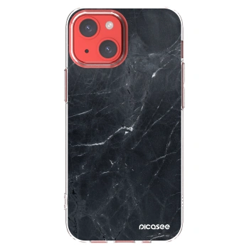 Picasee silikonska prozirna maskica za Apple iPhone 13 mini - Black marble