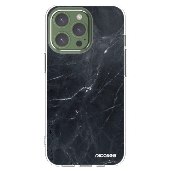 Picasee silikonska prozirna maskica za Apple iPhone 13 Pro - Black marble