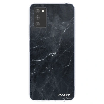 Picasee silikonska prozirna maskica za Samsung Galaxy A02s A025G - Black marble