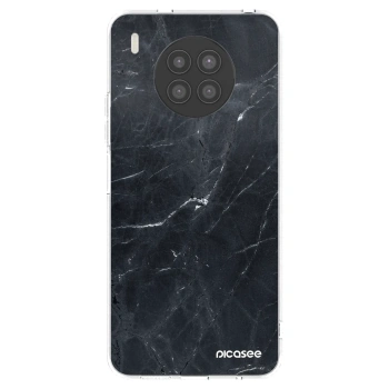 Picasee silikonska prozirna maskica za Huawei Nova 8i - Black marble