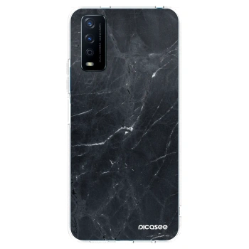 Picasee silikonska prozirna maskica za Vivo Y11s - Black marble