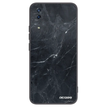Picasee crna silikonska maskica za Vivo Y11s - Black marble