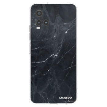 Picasee silikonska prozirna maskica za Vivo Y33s - Black marble