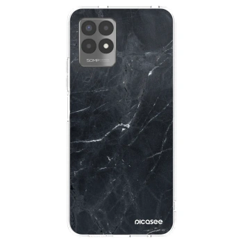 Picasee silikonska prozirna maskica za Realme 8i - Black marble