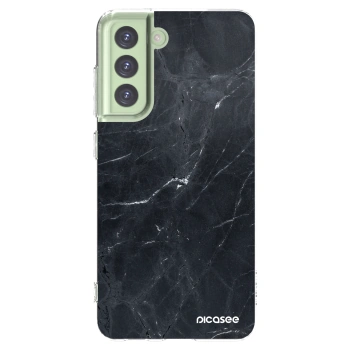 Picasee silikonska prozirna maskica za Samsung Galaxy S21 FE 5G - Black marble