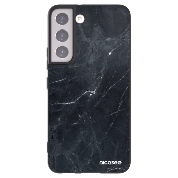 Picasee crna silikonska maskica za Samsung Galaxy S22 5G - Black marble