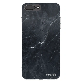 Picasee silikonska prozirna maskica za Apple iPhone 7 Plus - Black marble