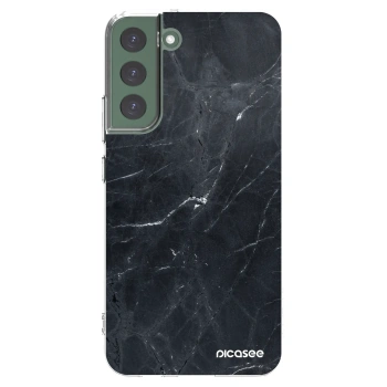Picasee silikonska prozirna maskica za Samsung Galaxy S22+ 5G - Black marble