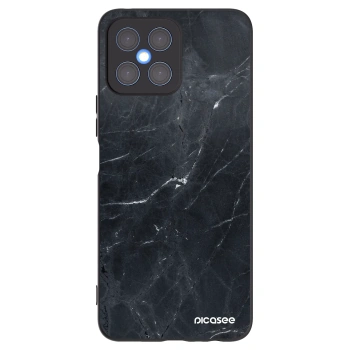 Picasee crna silikonska maskica za Honor X8 4G - Black marble