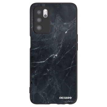 Picasee crna silikonska maskica za OPPO A16s - Black marble