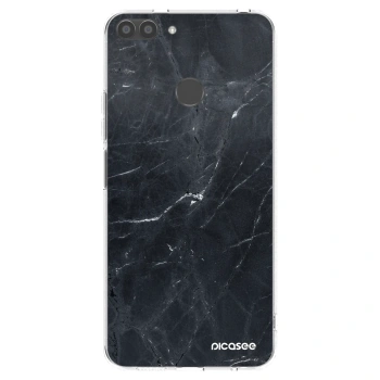 Picasee silikonska prozirna maskica za Huawei P Smart - Black marble