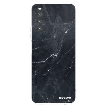 Picasee silikonska prozirna maskica za Sony Xperia 10 IV 5G - Black marble