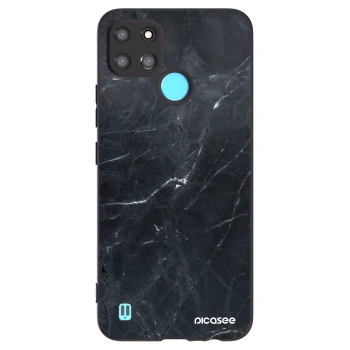 Picasee crna silikonska maskica za Realme C21Y - Black marble