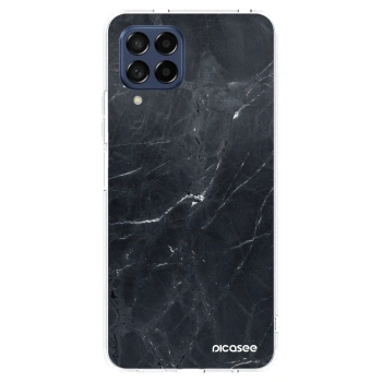 Picasee silikonska prozirna maskica za Samsung Galaxy M53 5G - Black marble