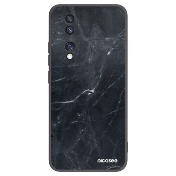 Picasee crna silikonska maskica za Honor 70 - Black marble