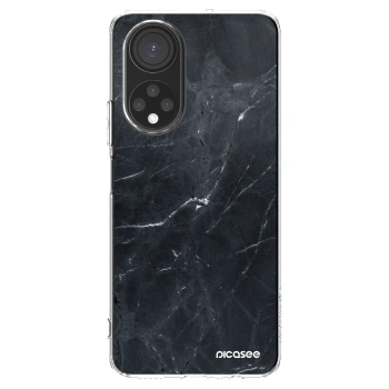 Picasee silikonska prozirna maskica za Honor X7 - Black marble