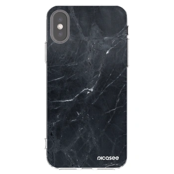 Picasee silikonska prozirna maskica za Apple iPhone X/XS - Black marble