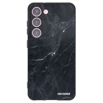 Picasee crna silikonska maskica za Samsung Galaxy S23 5G - Black marble