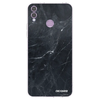 Picasee silikonska prozirna maskica za Honor 8X - Black marble