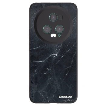 Picasee crna silikonska maskica za Honor Magic5 Pro - Black marble