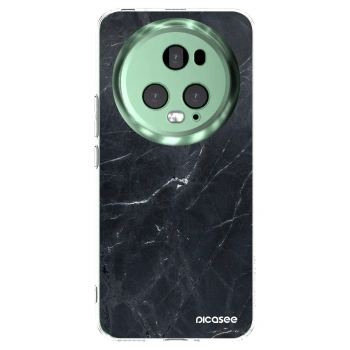 Picasee silikonska prozirna maskica za Honor Magic5 Pro - Black marble