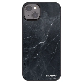 Picasee crna silikonska maskica za Apple iPhone 15 Plus - Black marble