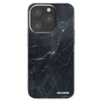 Picasee silikonska prozirna maskica za Apple iPhone 15 Pro - Black marble